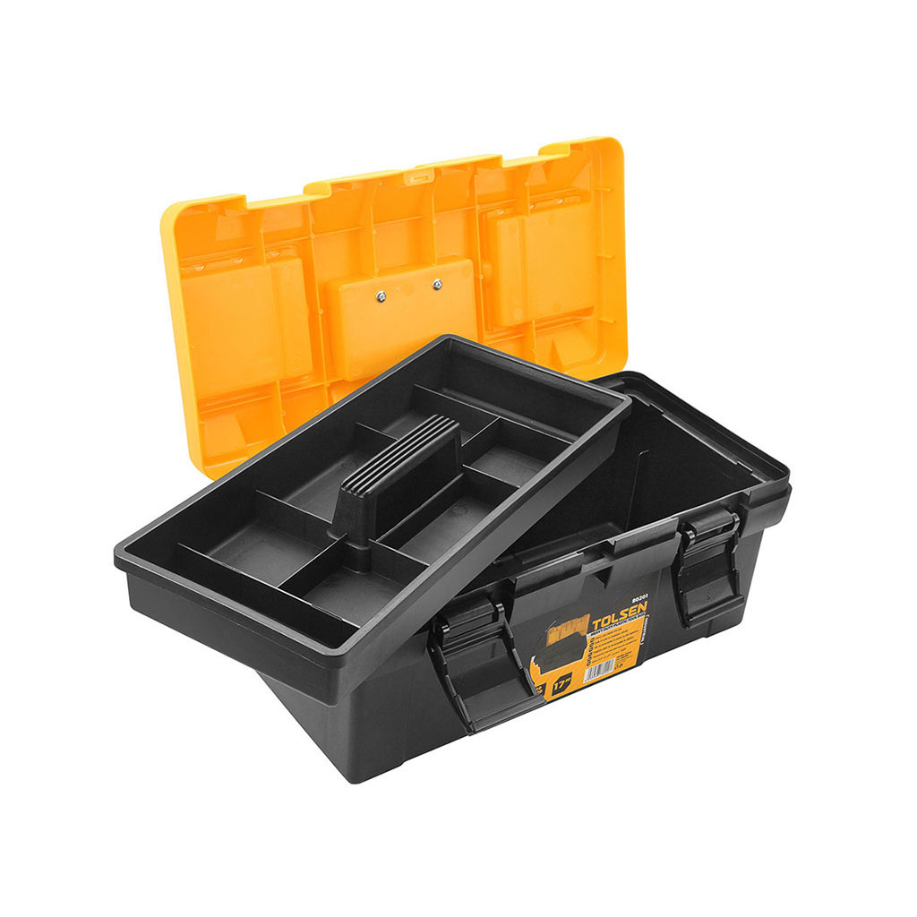 Ящик для інструментів Tolsen 42х23х19 см, 2 органайзера, піддон (80201) - зображення 2