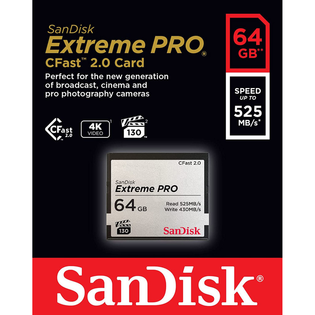 Карта пам'яті SanDisk 64GB CFast 2.0 Extreme Pro (SDCFSP-256G-G46D) - зображення 3