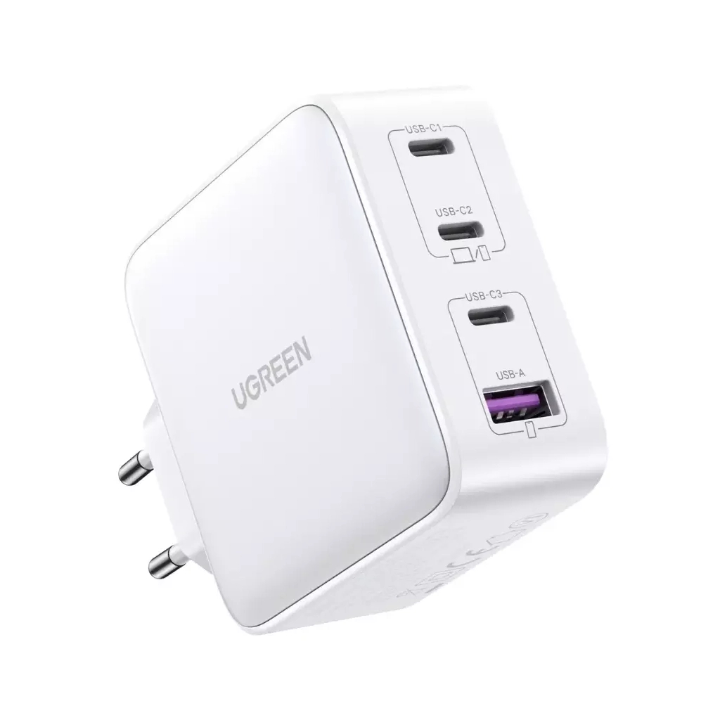 Зарядний пристрій Ugreen 4xUSB 100W (3хUSB-C+USB-A) Gan white CD226 (15337) - зображення 2