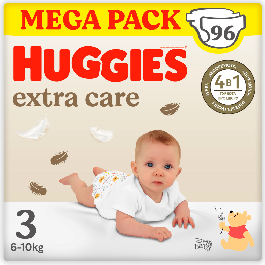 Підгузки Huggies Extra Care Size Розмір 3 (6-10 кг) 96 шт (5029053577944) - изображение 1