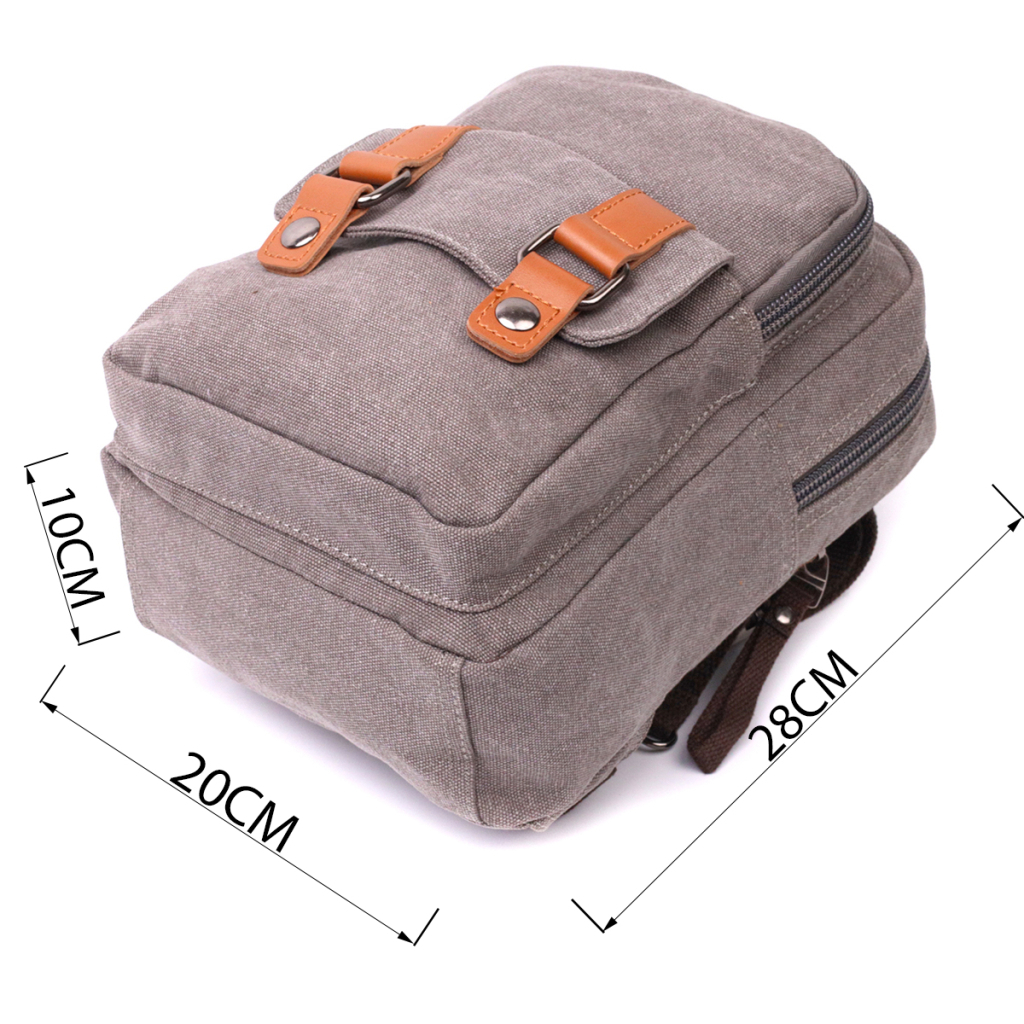 Сумка Vintage З двома відділеннями з щільного текстилю Сіра (22161) - зображення 3