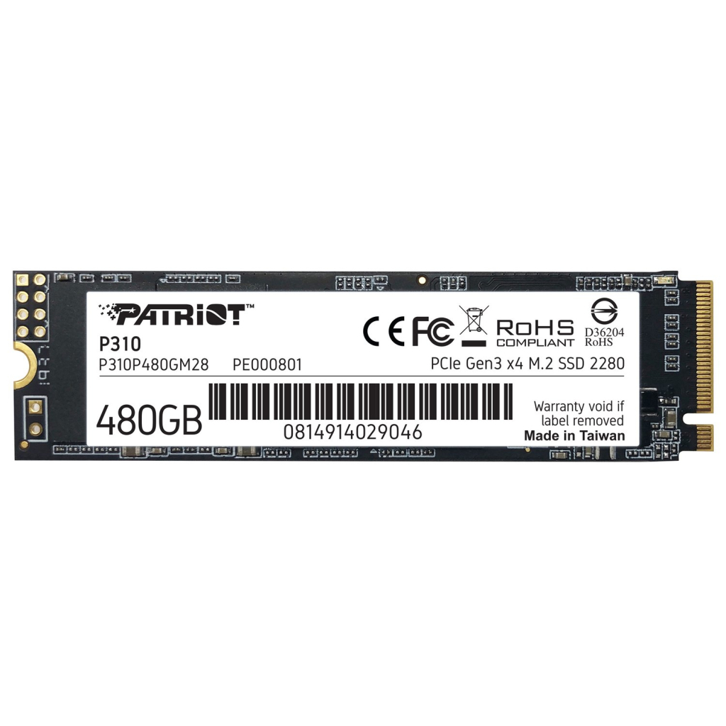 Накопичувач SSD M.2 2280 480GB Patriot (P310P480GM28) - зображення 1