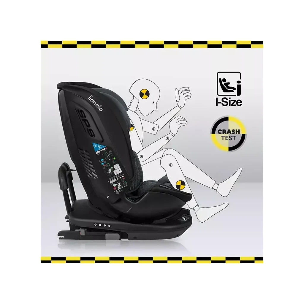 Автокрісло Lionelo Bastiaan RWF i-Size Grey Stone, чорно-сіре (LO-BASTIAAN RWF I-SIZE GREY STONE) - зображення 6