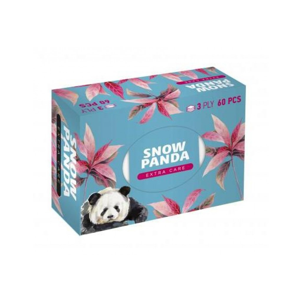 Серветки косметичні Сніжна Панда Extra Care 3 шари 60 шт. (4820183971227) - изображение 2