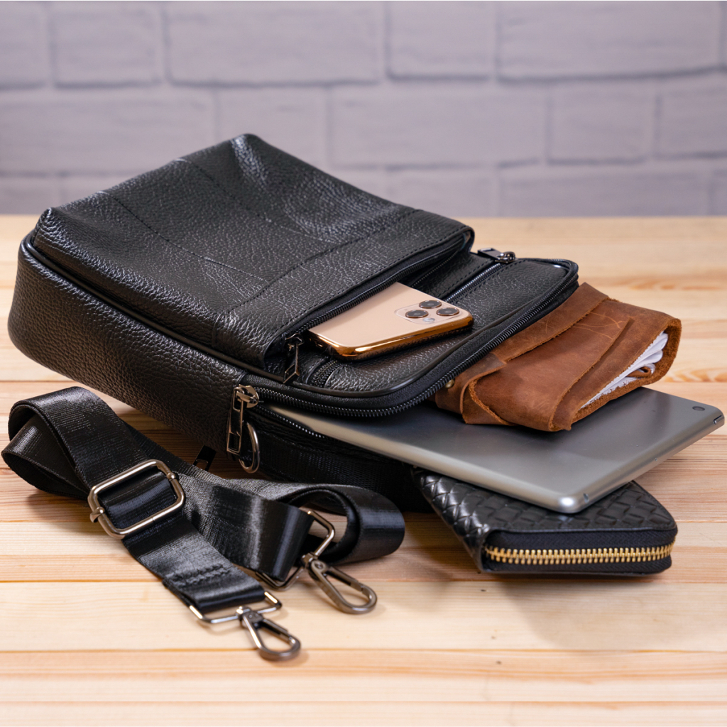 Сумка Vintage Шкіряна Чорна (20345) - зображення 12