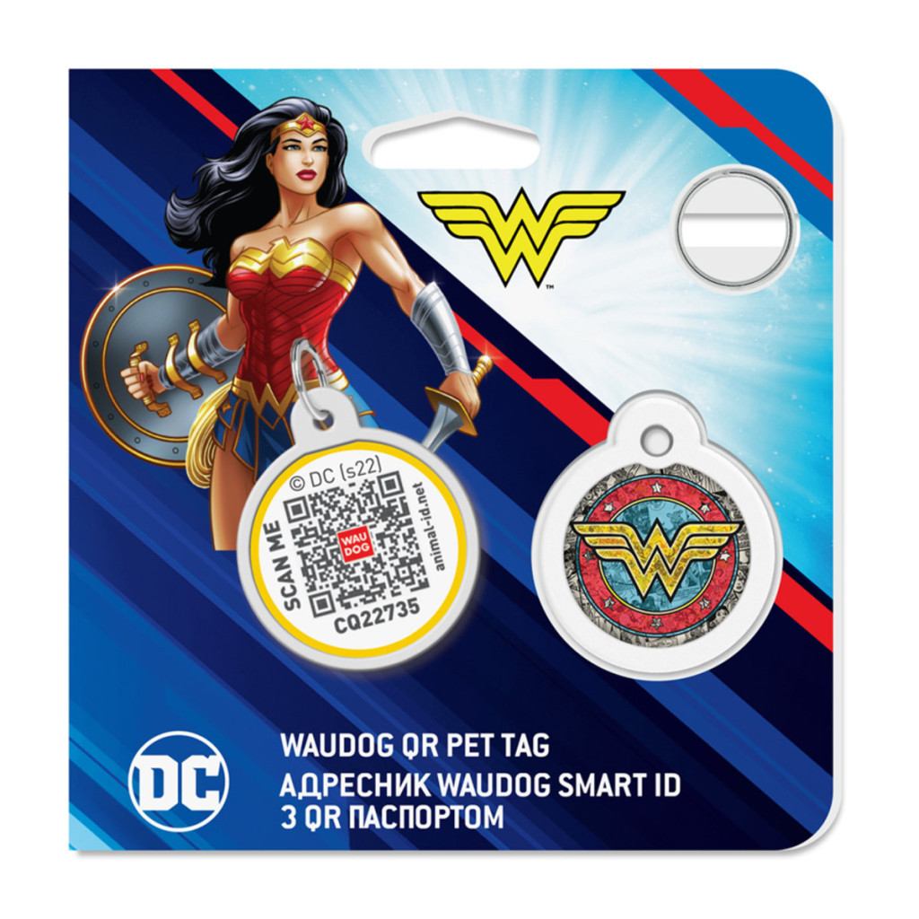 Адресник для тварин WAUDOG Smart ID з QR паспортом "Диво-жінка 2" коло 25 мм (укр) (0625-1013uk) - изображение 5