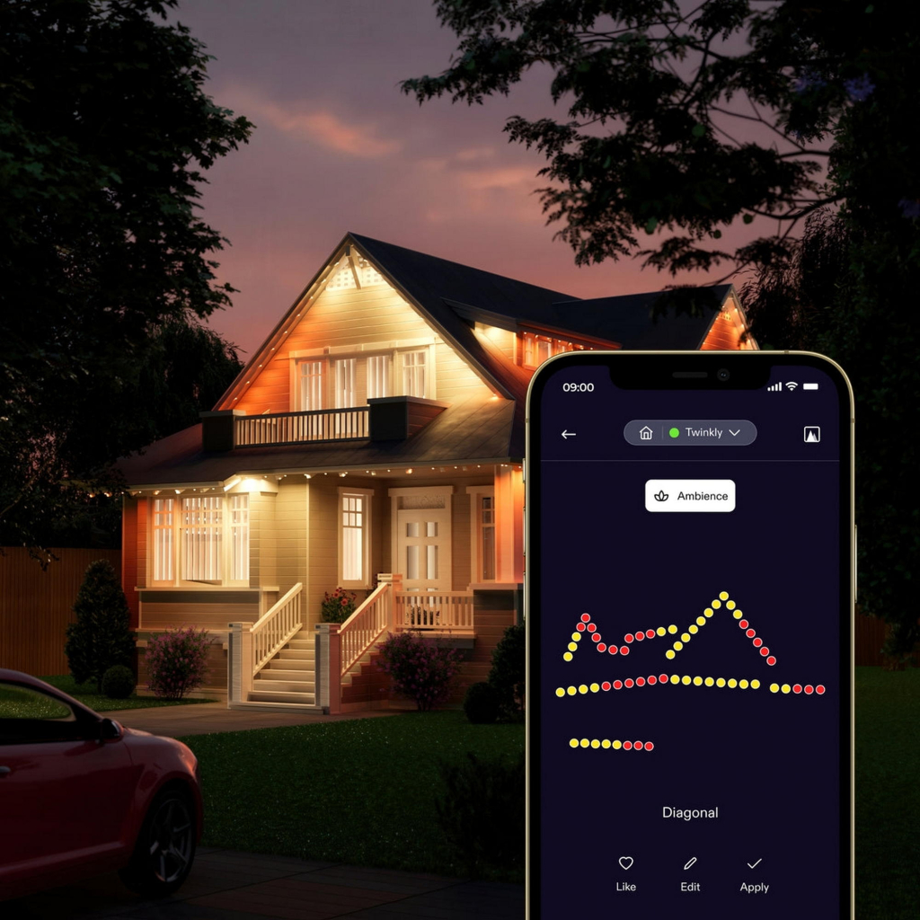 Гірлянда Twinkly Smart LED Permanent Light 72 RGB LED String, White Wire, Plug F, IP65 (TWPL072STP-TEU) - зображення 5