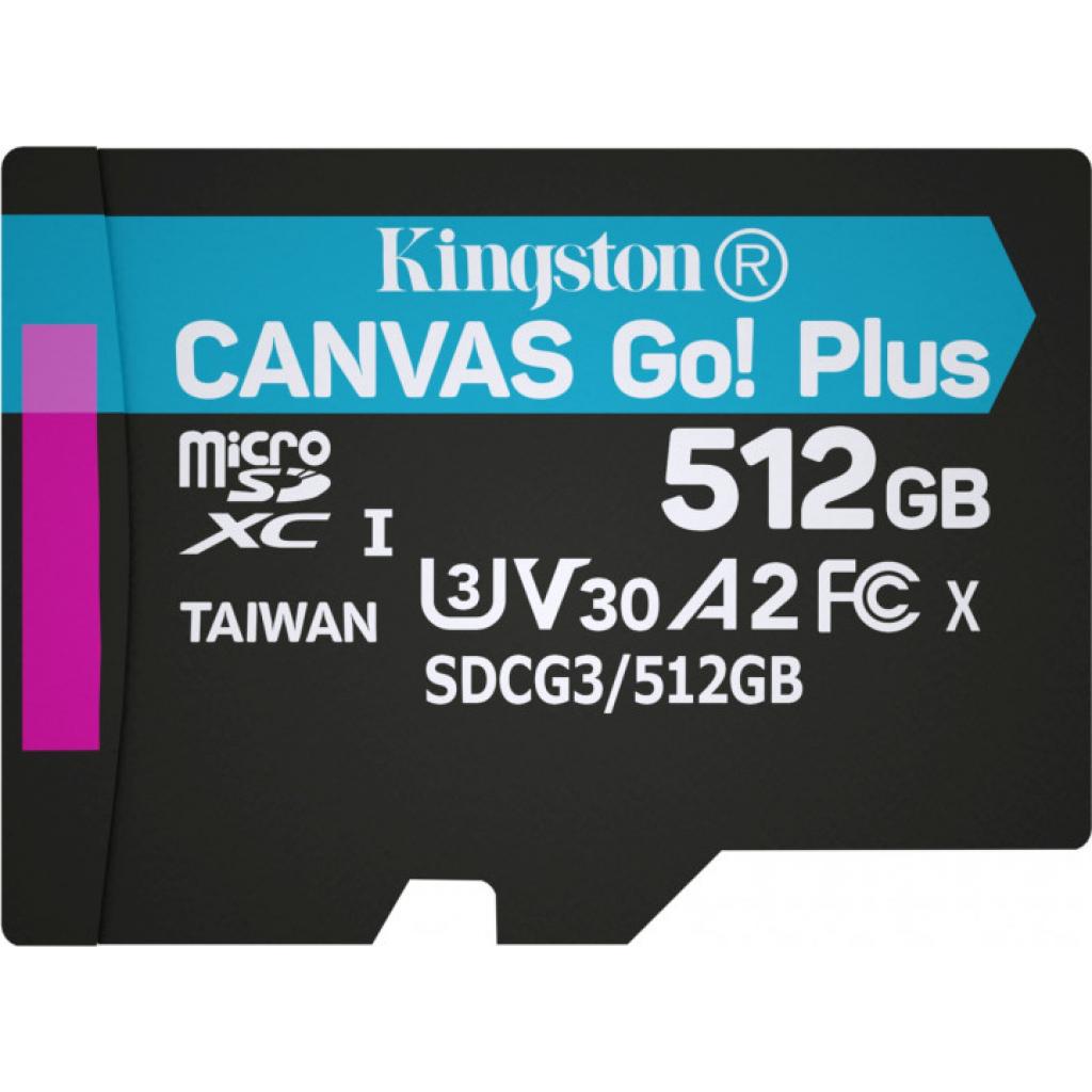 Карта пам'яті Kingston 512GB microSDXC class 10 UHS-I/U3 Canvas Go Plus (SDCG3/512GBSP) - зображення 1