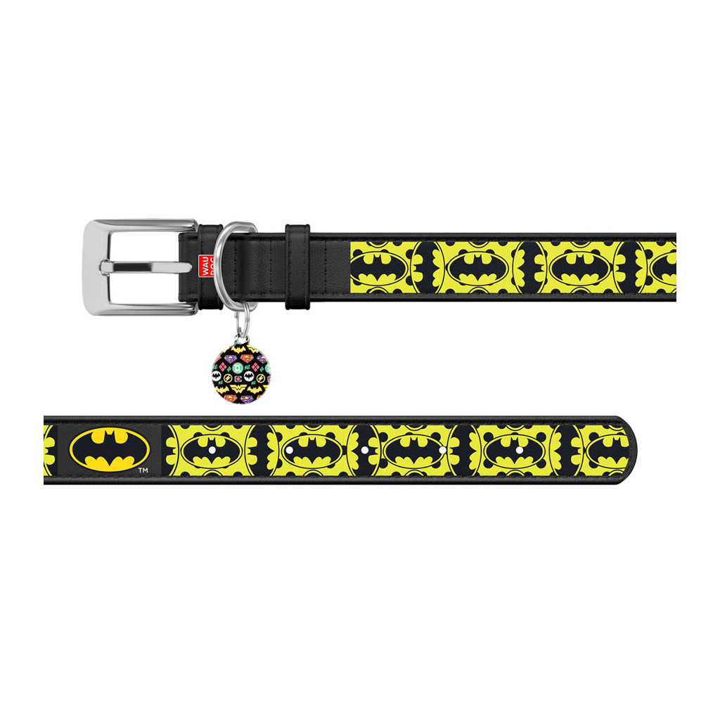 Нашийник для тварин WAUDOG Design з QR-паспортом "Бетмен 4" Ш 25 мм Д 38-49 см чорний (0025-1006-01) - зображення 3