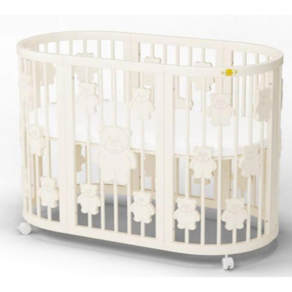 Ліжечко Ingvart SMART BED ROUND з ведмедиками молочний (1369001) - зображення 1