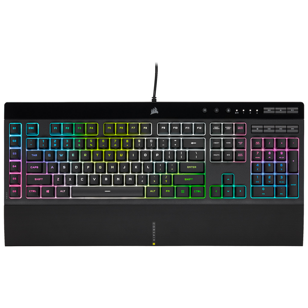 Клавіатура Corsair K55 RGB Pro XT USB UA Black (CH-9226715-RU) - зображення 1