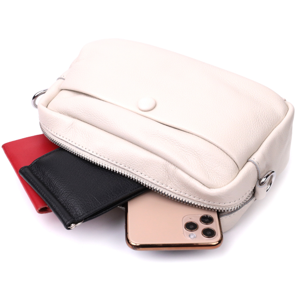 Сумка Vintage Жіноча з натуральної м'якої шкіри Біла (22438) - зображення 8