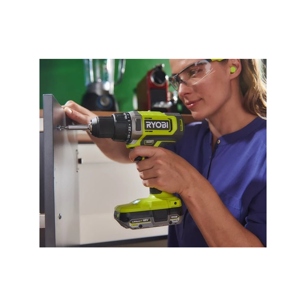 Шуруповерт Ryobi ONE+ RDD18-2C415S 18V, 1х4Ah, 1х1.5Ah, 52Нм, 450/1750об/хв 1.3кг сумка (5133005612) - зображення 2