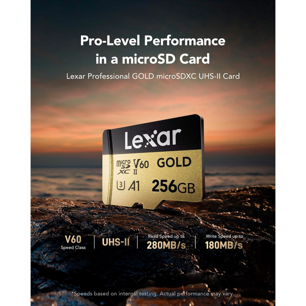 Карта пам'яті Lexar 256GB microSDXC class 10 UHS-II U3 V60 A1 Professional Gold (LMSGOLD256G-BNNNG) - зображення 3