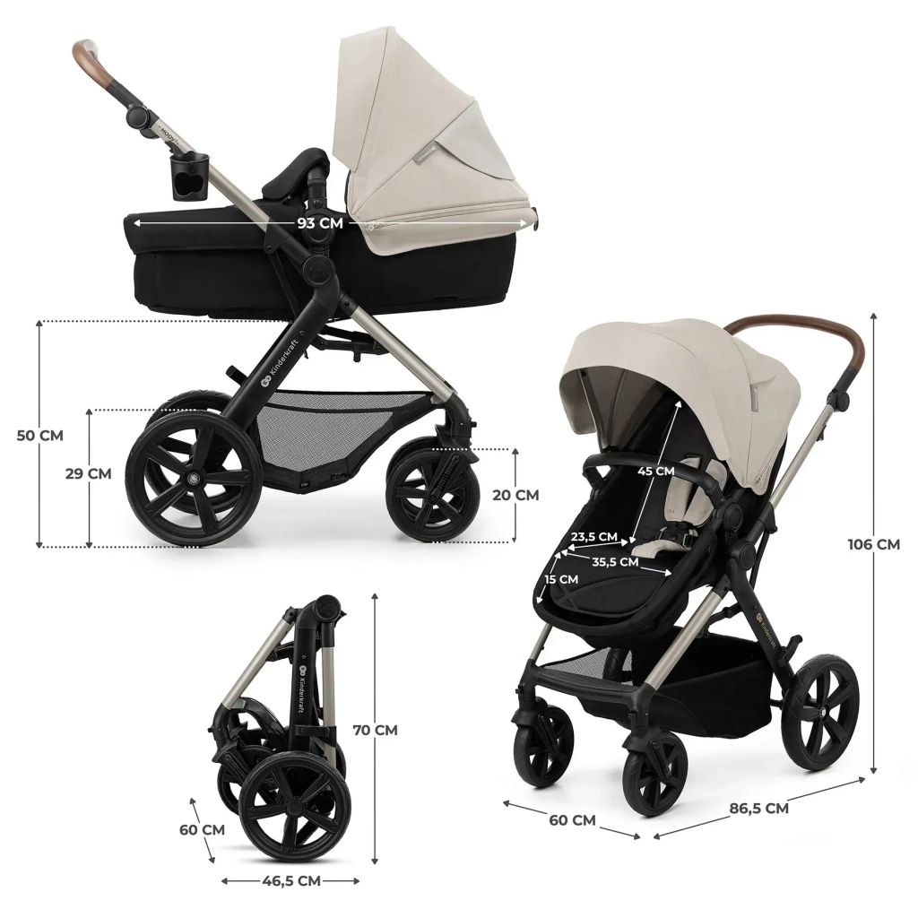 Коляска Kinderkraft 3 в 1 Moov 2 Moonlight Gray (KSMOOV02GRYEV00) (5902533925797) - изображение 11