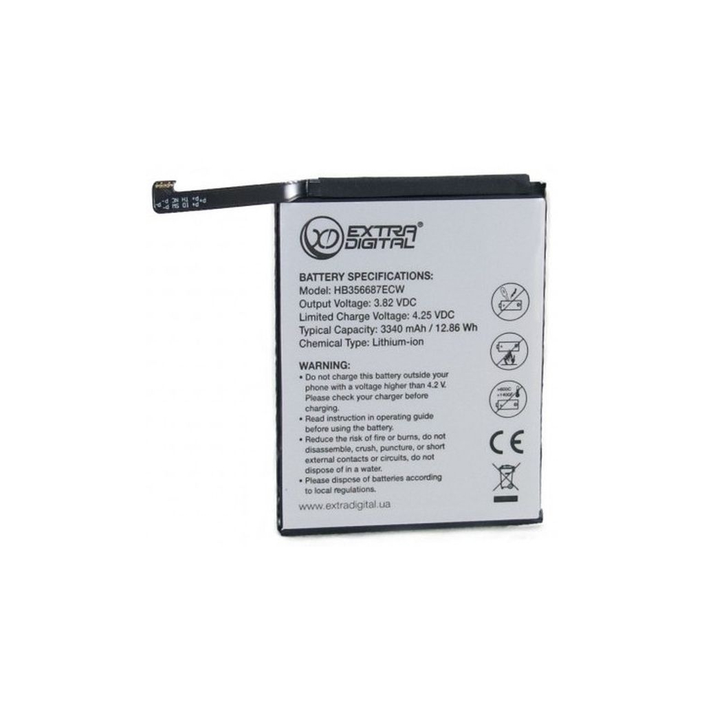 Акумуляторна батарея Extradigital Huawei P Smart Plus HB356687ECW 3340 mAh (BMH6496) - зображення 1