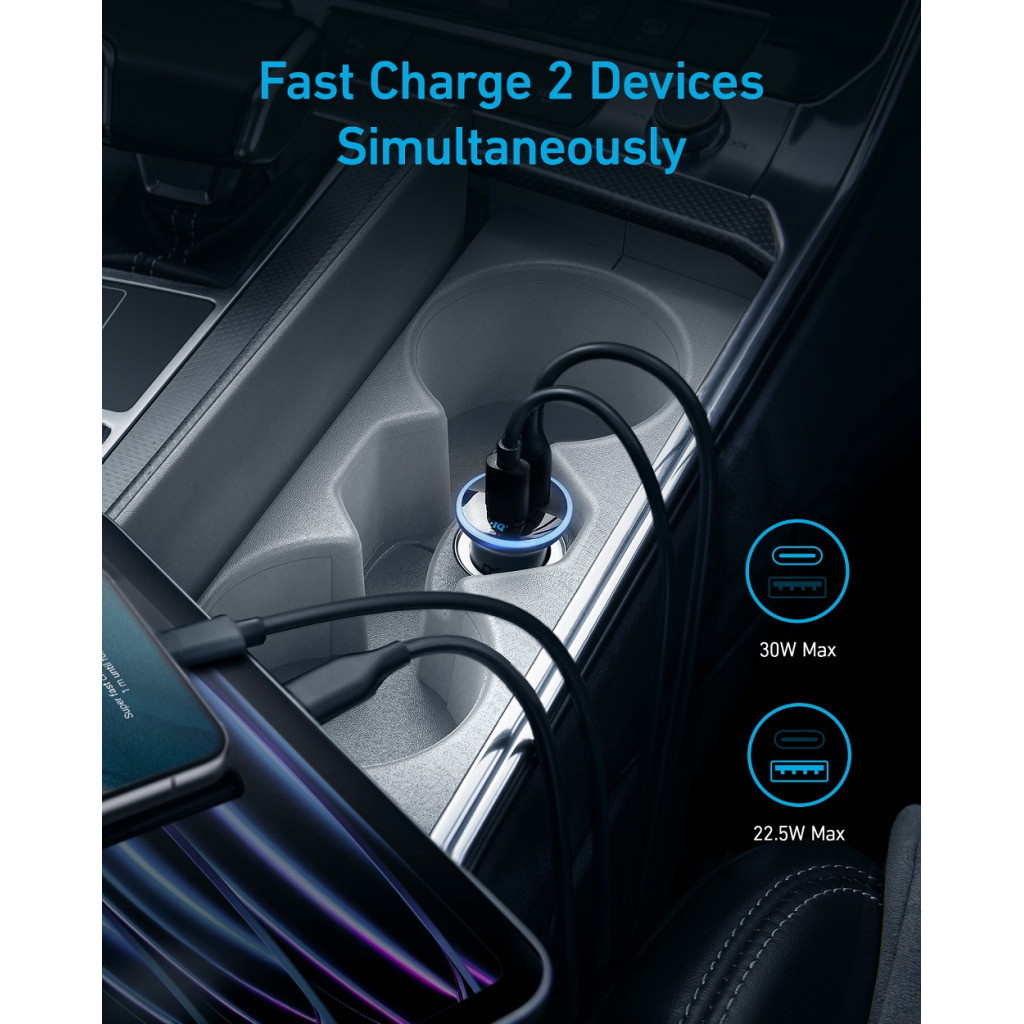 Зарядний пристрій Anker PowerDrive 323 30W PD + 22.5W USB-A Black (A2735G11) - зображення 7