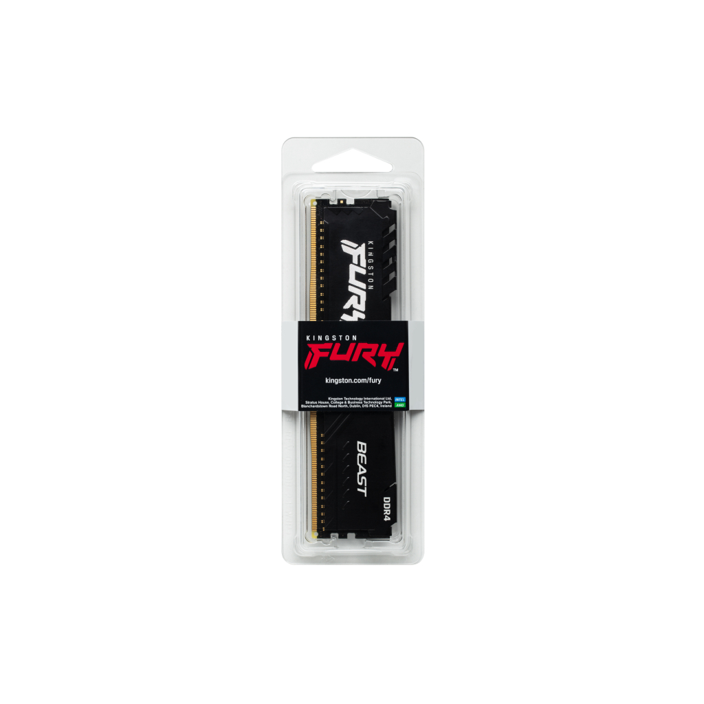 Модуль пам'яті для комп'ютера DDR4 16GB 3200 MHz Fury Beast Black Kingston Fury (ex.HyperX) (KF432C16BB1/16) - зображення 5