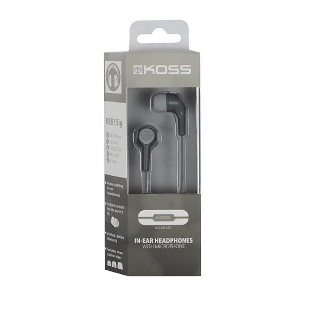 Навушники Koss KEB15i Grey - зображення 2
