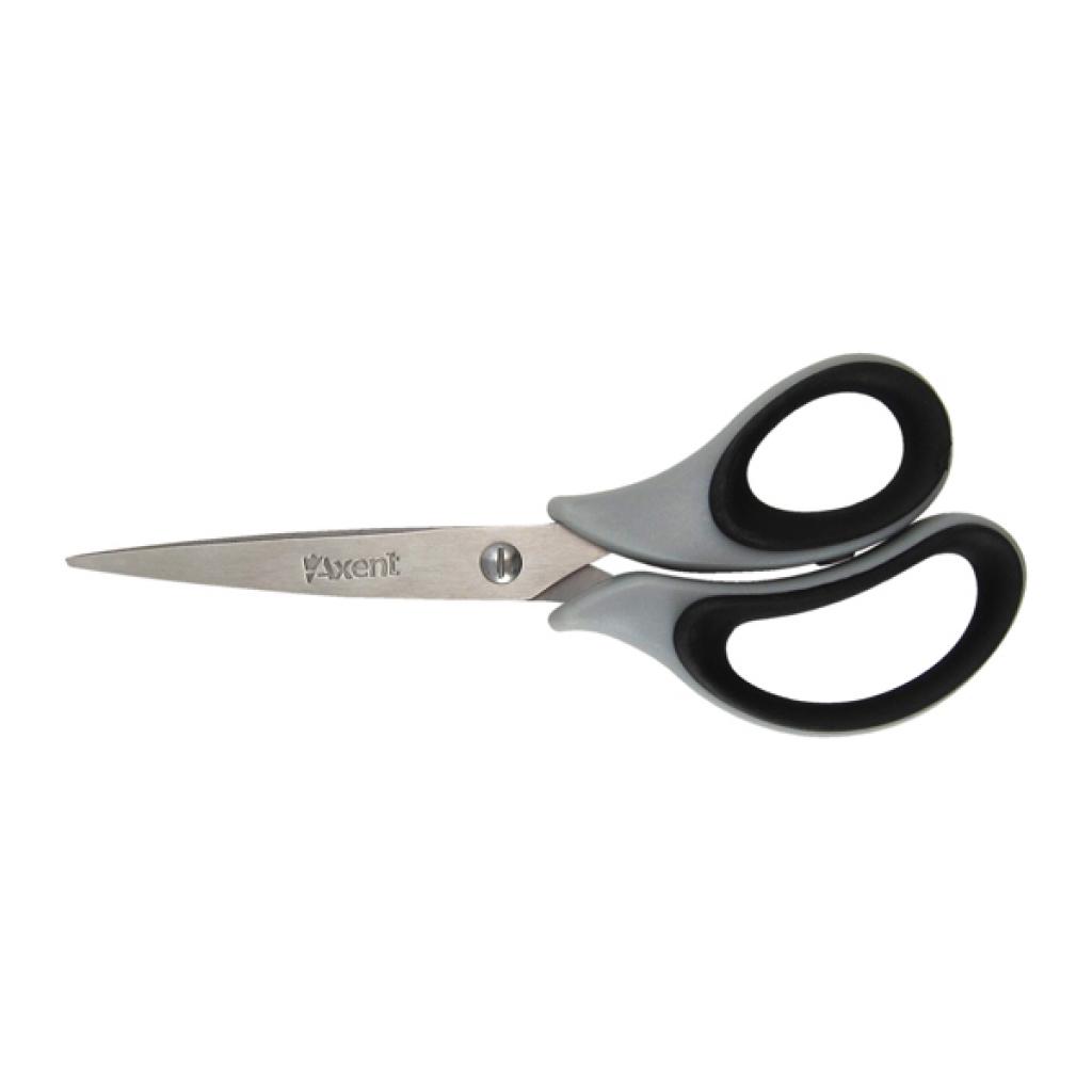 Ножиці Axent Duoton Soft, 16,5см, gray-black (6101-01-А) - зображення 1