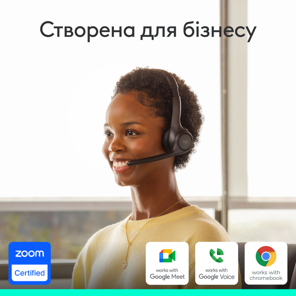 Навушники Logitech Zone 305 for Business Wireless/Bluetooth UC Black (981-001453) - зображення 8