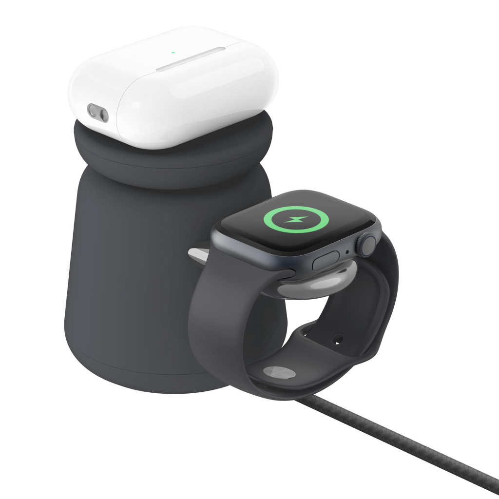 Зарядний пристрій Belkin 2in1 MagSafe iPhone/Watch/AirPods Charcoal Mass (WIZ020VFH36) - изображение 3