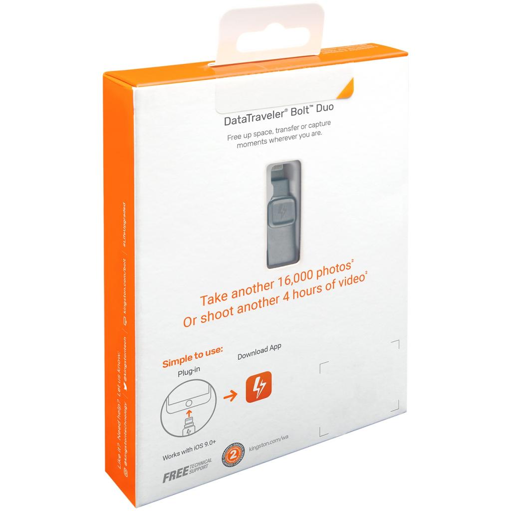 USB флеш накопичувач Kingston 128GB DataTraveler Bolt Duo USB 3.1 Gen.1 / Lightning (C-USB3L-SR128-EN) - зображення 5