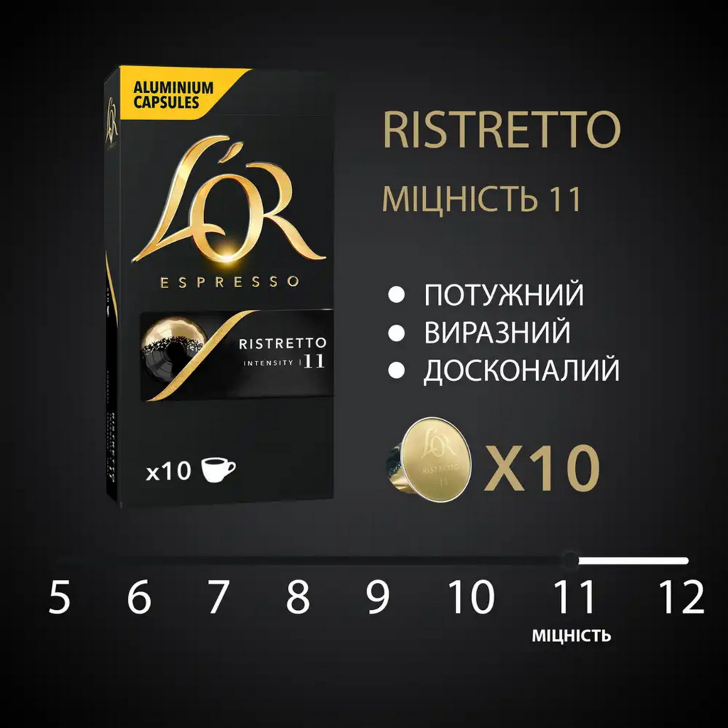 Кава L'OR Espresso Ristretto 100% Арабіка в капсулах 10 шт (8711000891643) - зображення 3