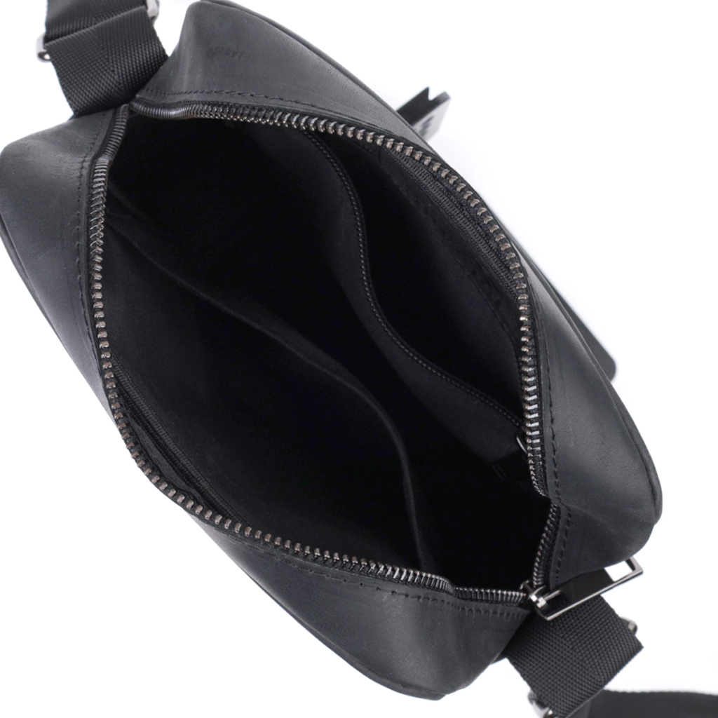 Сумка Shvigel Через плече з матової натуральної шкіри Чорна (22848) - зображення 7