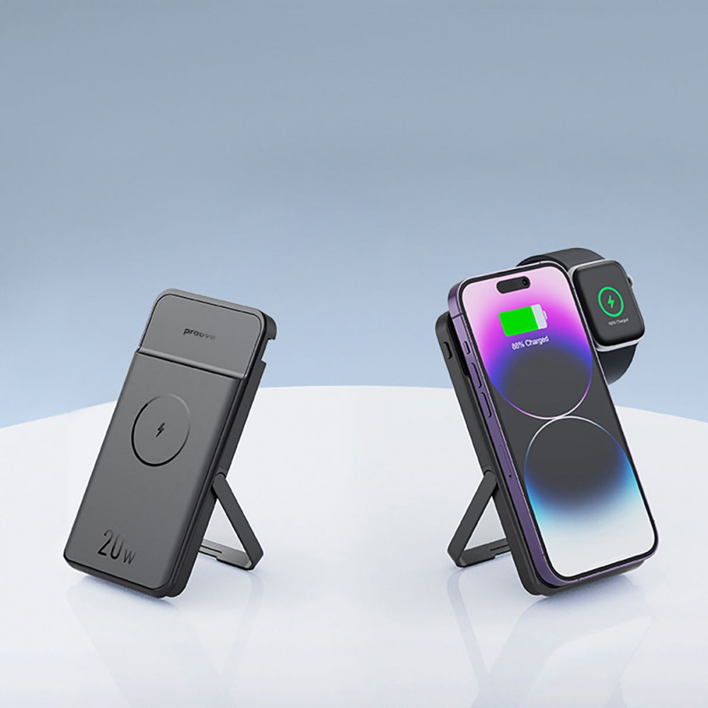 Універсальна мобільна батарея Proove Power Stand 2 in 1 20W 10000mAh Black (PBPS20030001) - зображення 5