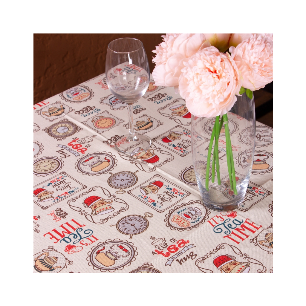 Скатертина MirSon Рогожа №218 Cream Services 130x220 см (2200006738565) - зображення 2