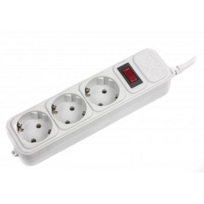 Мережевий фільтр живлення Maxxter SPM3-G-10G серый 3 м кабель, 3 розетки (SPM3-G-10G) - зображення 1