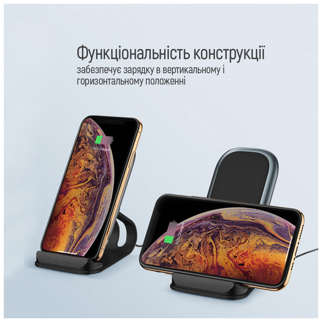 Зарядний пристрій ColorWay Wireless Stand 10W Blue (CW-CHW30Q-BL) - зображення 6