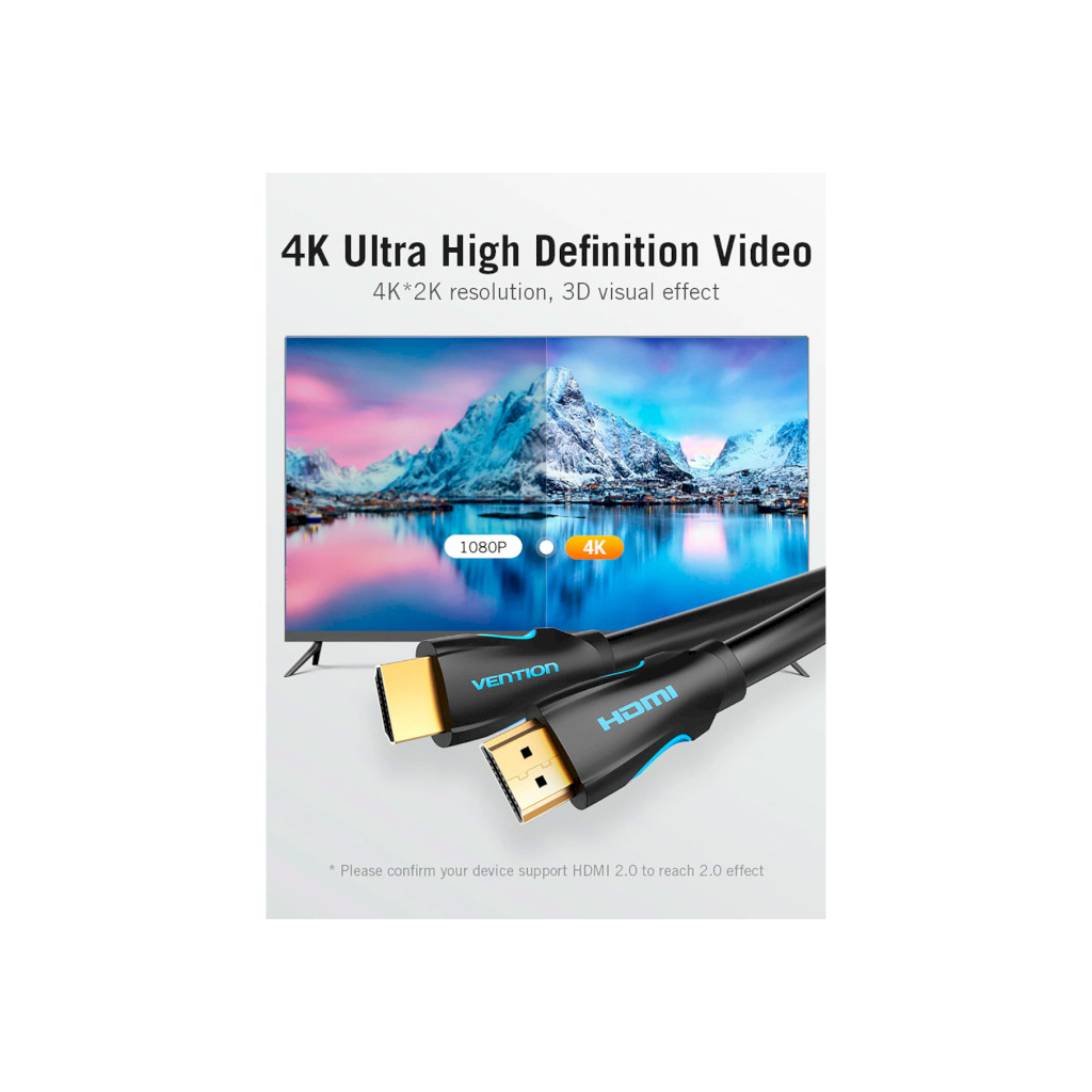 Кабель мультимедійний HDMI to HDMI 15.0m V2.0 4K 30Hz PVC Vention (VAA-M02-B1500) - зображення 7