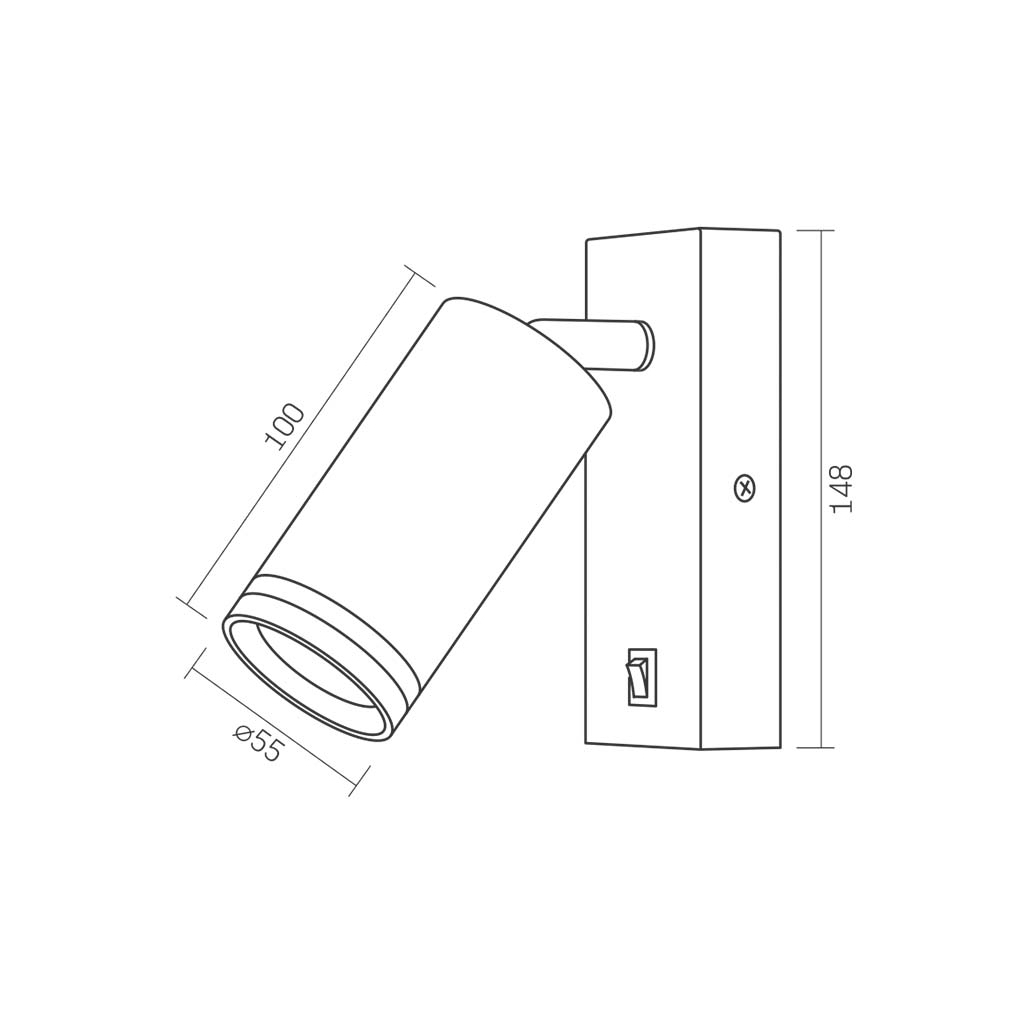 Світильник точковий Videx під лампу GU10 SPF05E настінний з кнопкою білий (VL-SPF05E-W) - изображение 2