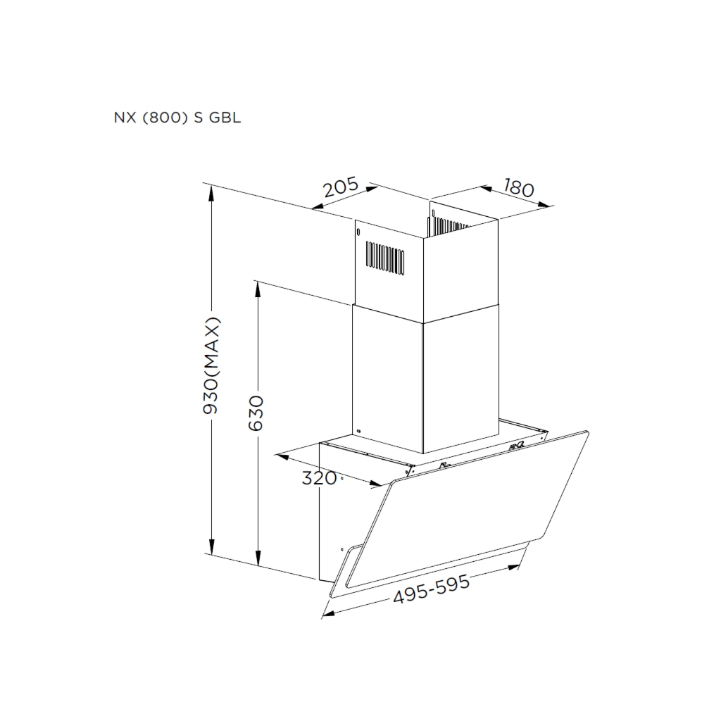 Витяжка кухонна Pyramida NX 60 (800) S GBL - зображення 6
