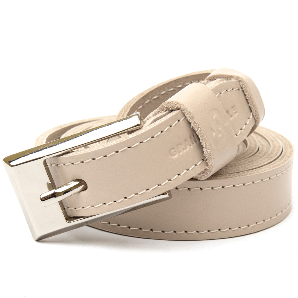 Ремінь Grande Pelle Тонкий жіночий шкіряний Бежевий (11447) - зображення 3