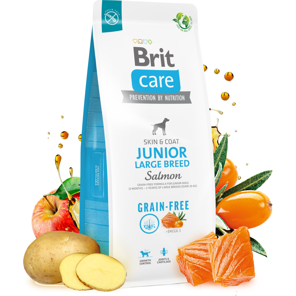 Сухий корм для собак Brit Care Dog Grain-free Junior Large Breed для великих порід з лососем 1 кг (8595602558889) - зображення 2