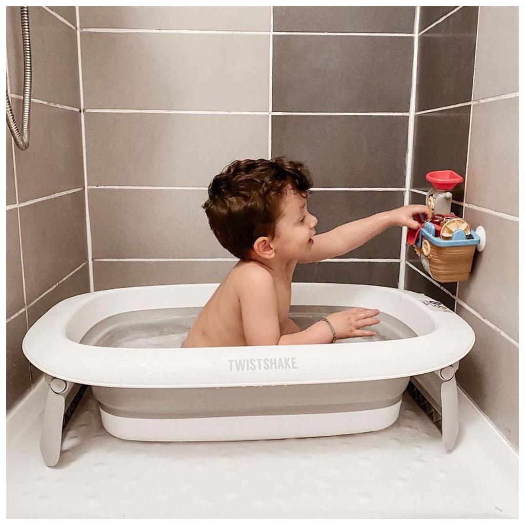 Ванночка Twistshake Pastel Grey розкладна з вкладишем для купання (78538) - зображення 6