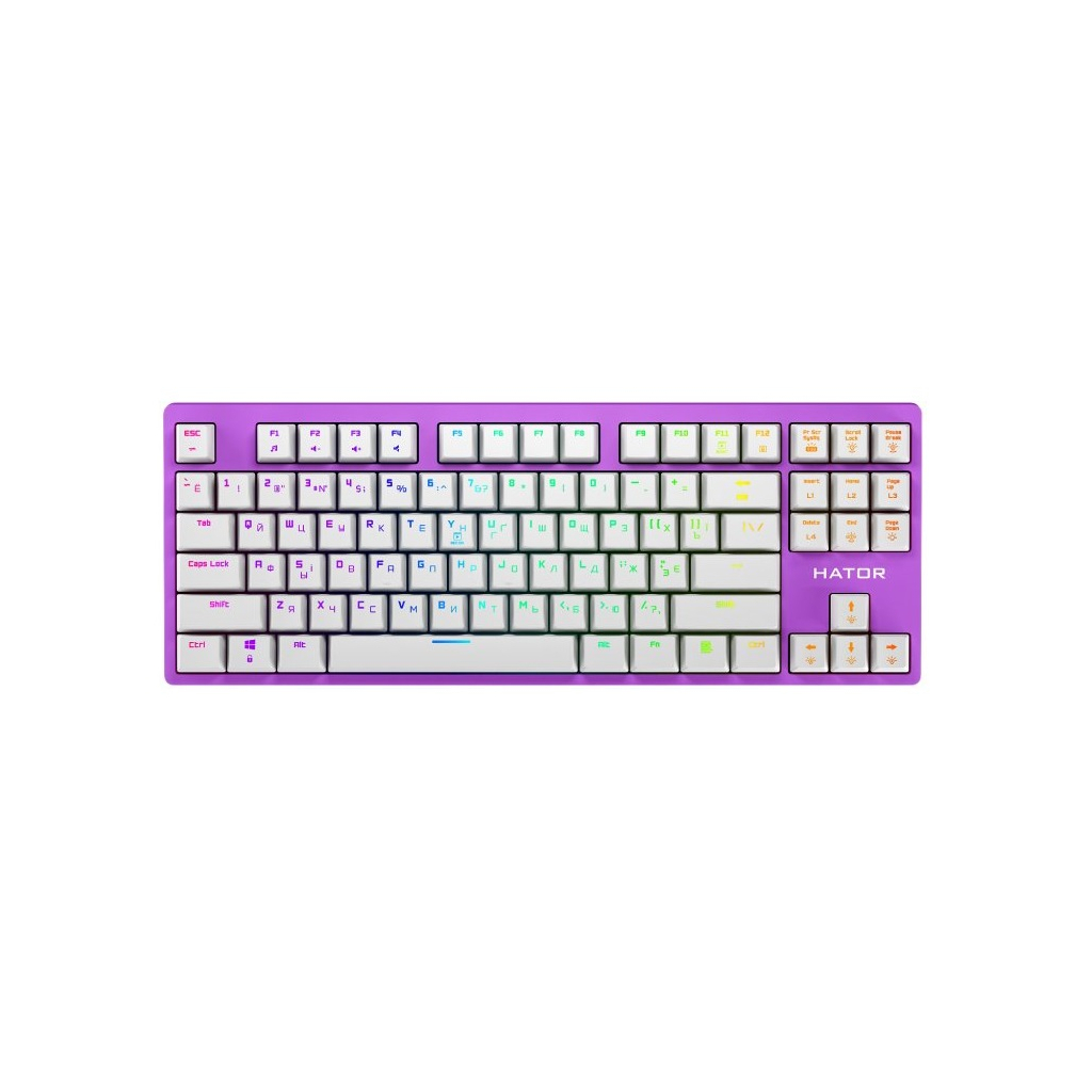 Клавіатура Hator Rockfall EVO TKL Kailh Optical Lilac (HTK-633) - зображення 1