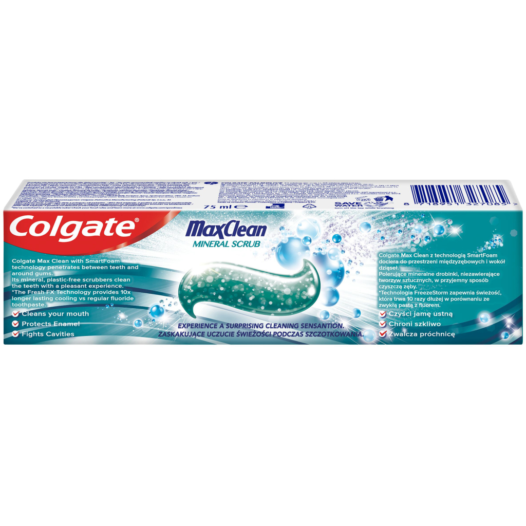 Зубна паста Colgate Max Clean Gentle Mineral Scrub Дбайливе очищення 75 мл (8718951327085) - зображення 4