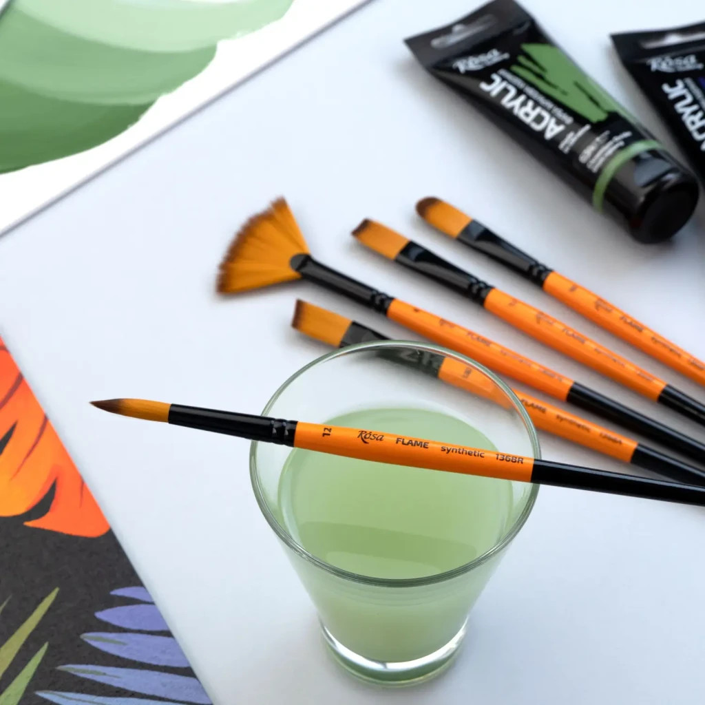 Пензлик для малювання Rosa Синтетика овальна, FLAME 1368FR, №14 (4823098534679) - зображення 5