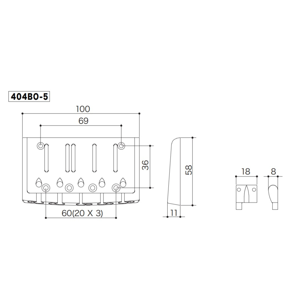 Бридж для гітари Gotoh 404BO-5 B - зображення 2