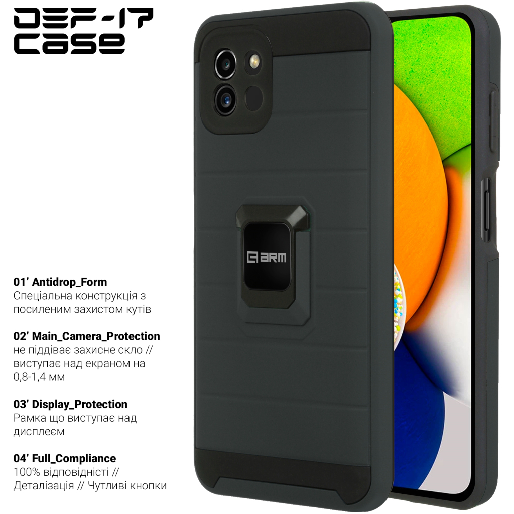 Чохол до мобільного телефона Armorstandart DEF17 case Samsung A03 (A035) Black (ARM61350) - зображення 2