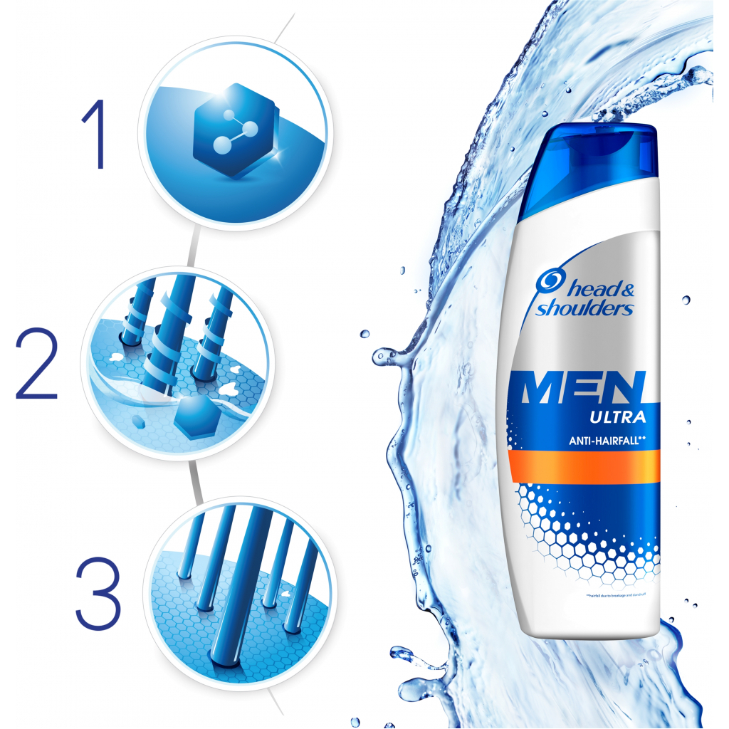 Шампунь Head & Shoulders проти лупи Зміцнення волосся для чоловіків 400 мл (5011321656857) - зображення 5