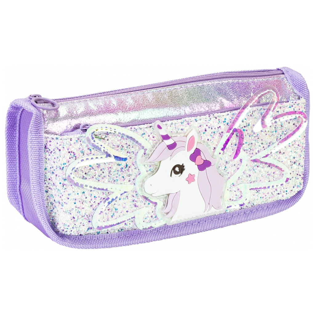 Пенал Cool For School з блискітками 2 відділення фіолетовий (CF87065) - зображення 1