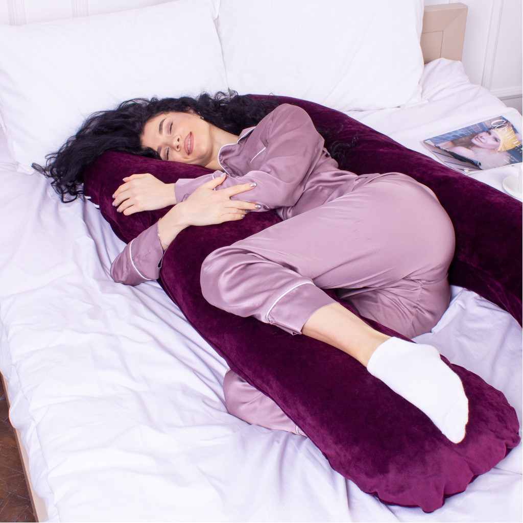 Подушка MirSon для вагітних та відпочинку U-подібна 8021 Velvet Line (2200006178538) - изображение 3