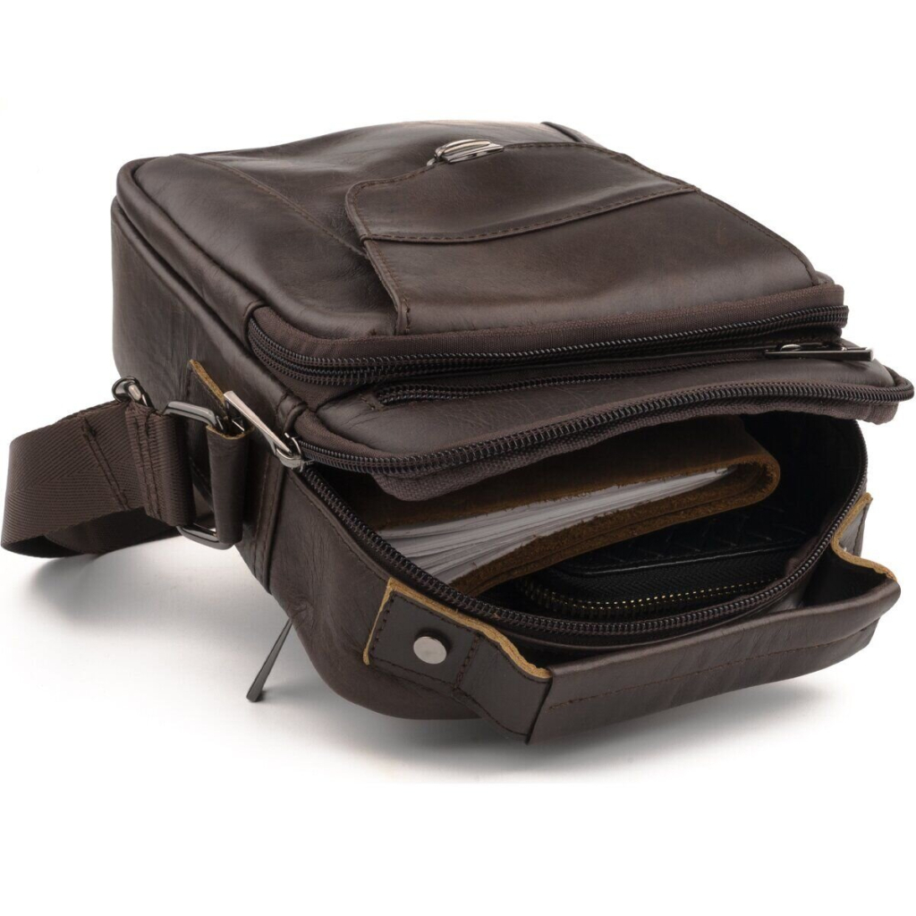 Сумка Vintage Зі щільної шкіри Коричнева (14996) - зображення 6