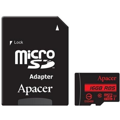 Карта пам'яті Apacer 16GB microSDHC Class10 UHS-I U1 (R85 MB/s) (AP16GMCSH10U5-R) - зображення 1