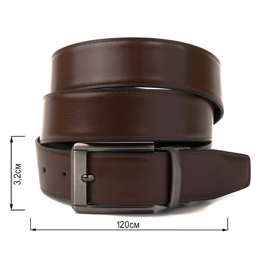 Ремінь Vintage Чоловічий із затемненою пряжкою механіка Коричневий (20225) - зображення 3